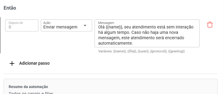 Ações e Passos