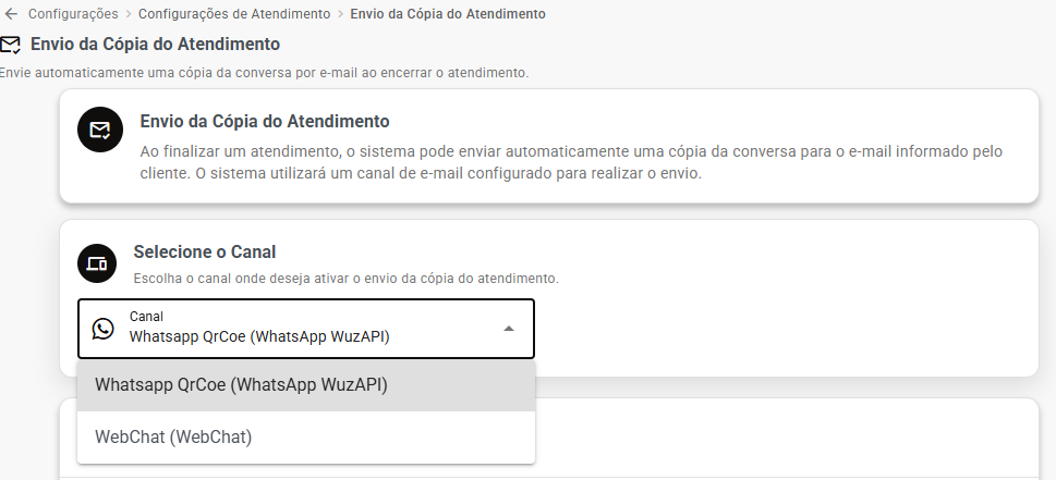 Seleção do Canal