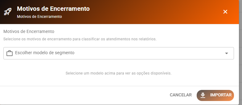 Selecione o Modelo