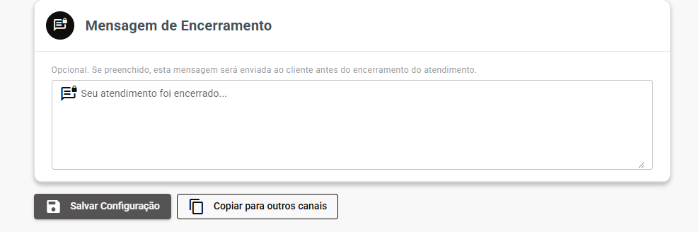 Mensagem de Encerramento